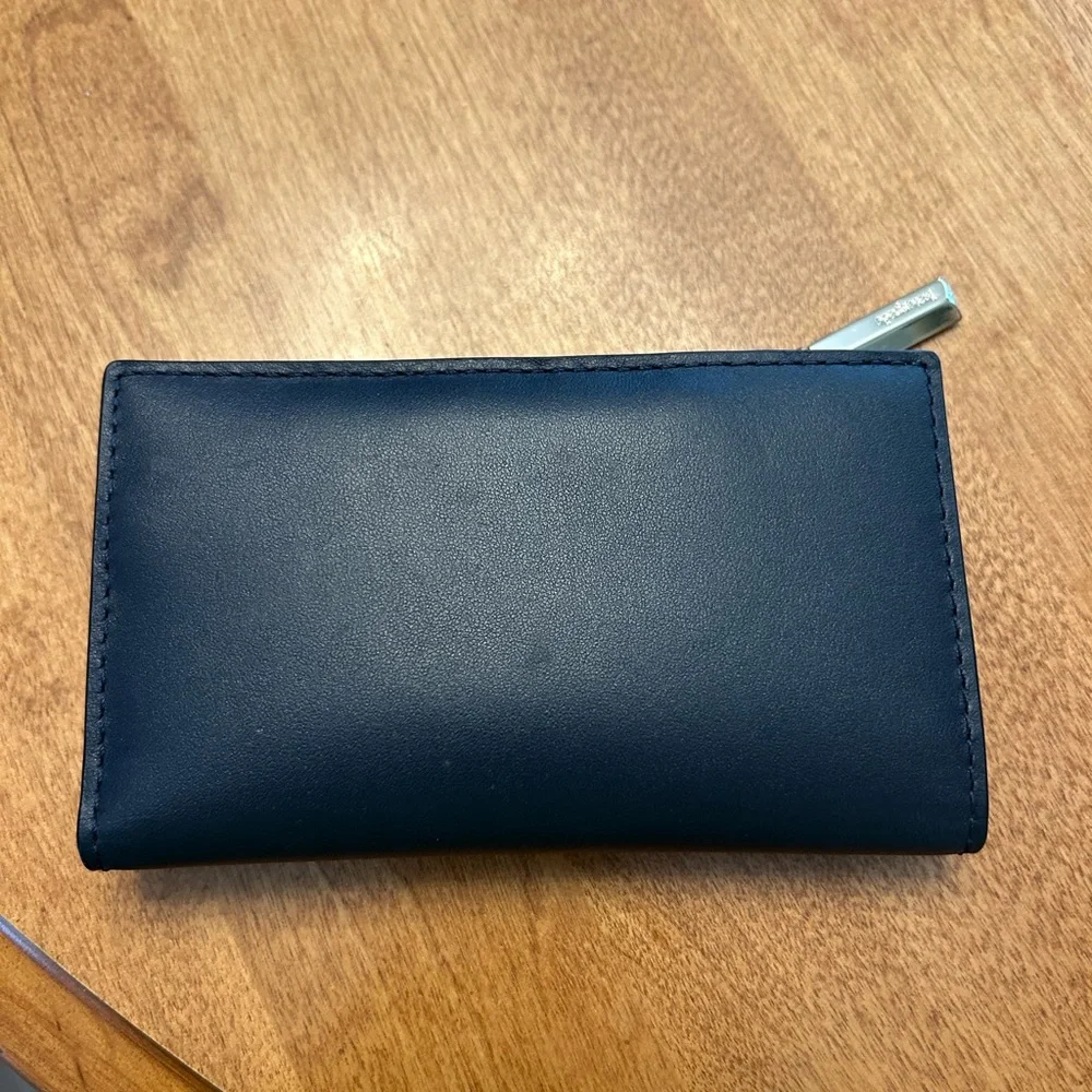 Kate Spade Navy Wallet with White Cat Accent - Picture 2 of 4